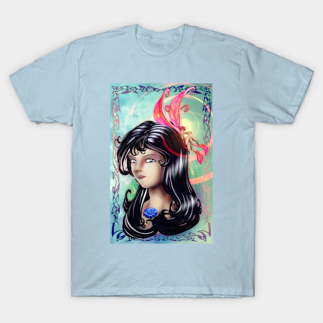 Blue Rose T-Shirt by VictorMFddn